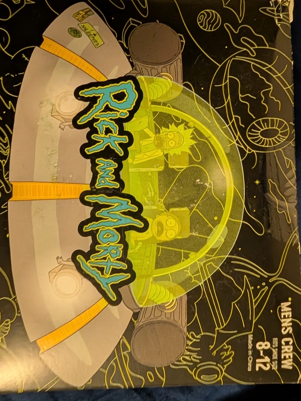 Rick And Morty 3 Pair Crew Socks Size 8-12 New Unopened